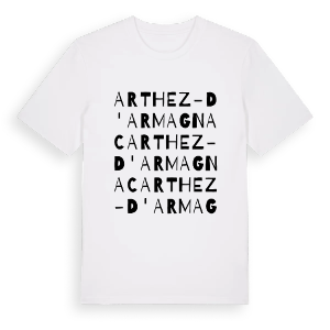 Arthez-d'Armagnac ordlek t-shirt – ekologisk bomull t-shirt från Pinshirt