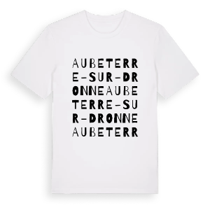 Aubeterre-sur-Dronne ordlek t-shirt – ekologisk bomull t-shirt från Pinshirt