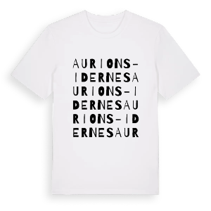 Aurions-Idernes ordlek t-shirt – ekologisk bomull t-shirt från Pinshirt
