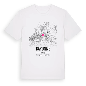 Bayonne karta t-shirt – ekologisk bomull t-shirt från Pinshirt