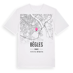 Bègles karta t-shirt – ekologisk bomull t-shirt från Pinshirt
