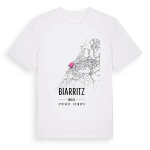 Biarritz karta t-shirt – ekologisk bomull t-shirt från Pinshirt