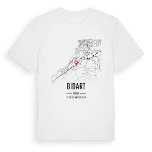 Bidart karta t-shirt – ekologisk bomull t-shirt från Pinshirt