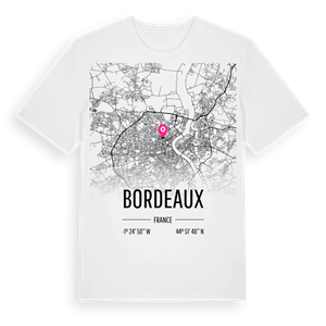 Bordeaux karta t-shirt – ekologisk bomull t-shirt från Pinshirt