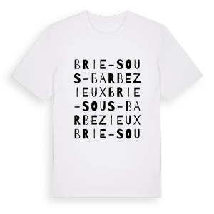 Brie-sous-Barbezieux ordlek t-shirt – ekologisk bomull t-shirt från Pinshirt