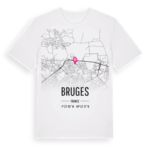 Bruges karta t-shirt – ekologisk bomull t-shirt från Pinshirt