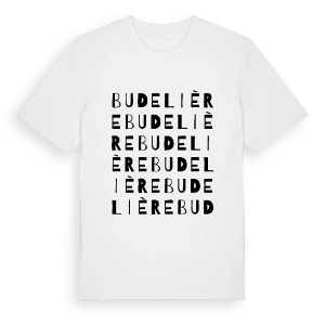 Budelière ordlek t-shirt – ekologisk bomull t-shirt från Pinshirt