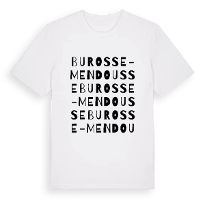 Burosse-Mendousse ordlek t-shirt – ekologisk bomull t-shirt från Pinshirt