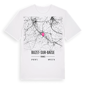 Buzet-sur-Baïse karta t-shirt – ekologisk bomull t-shirt från Pinshirt