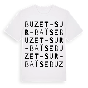 Buzet-sur-Baïse ordlek t-shirt – ekologisk bomull t-shirt från Pinshirt