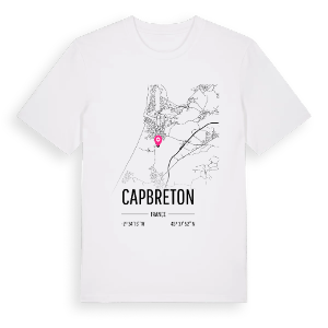 Capbreton karta t-shirt – ekologisk bomull t-shirt från Pinshirt