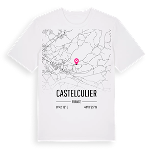 Castelculier karta t-shirt – ekologisk bomull t-shirt från Pinshirt