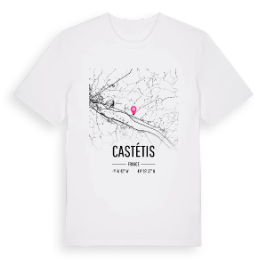 Castétis karta t-shirt – ekologisk bomull t-shirt från Pinshirt