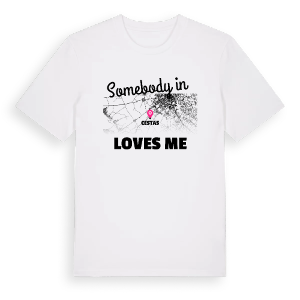 Någon i Cestas älskar mig t-shirt – ekologisk bomull t-shirt från Pinshirt