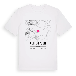 Cette-Eygun karta t-shirt – ekologisk bomull t-shirt från Pinshirt