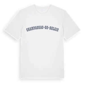 Champagnac-de-Belair college t-shirt – ekologisk bomull t-shirt från Pinshirt