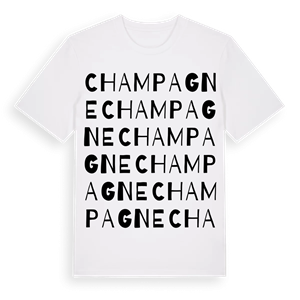 Champagne ordlek t-shirt – ekologisk bomull t-shirt från Pinshirt