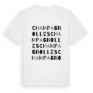 Champagnolles ordlek t-shirt – ekologisk bomull t-shirt från Pinshirt