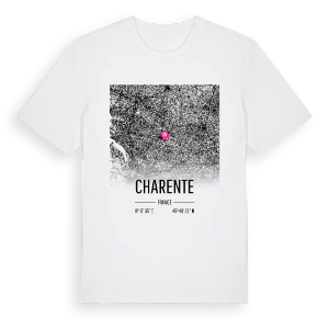 Charente karta t-shirt – ekologisk bomull t-shirt från Pinshirt
