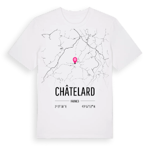 Châtelard karta t-shirt – ekologisk bomull t-shirt från Pinshirt