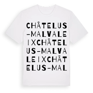 Châtelus-Malvaleix ordlek t-shirt – ekologisk bomull t-shirt från Pinshirt