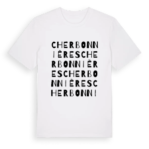 Cherbonnières ordlek t-shirt – ekologisk bomull t-shirt från Pinshirt