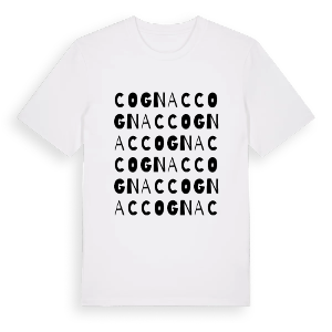 Cognac ordlek t-shirt – ekologisk bomull t-shirt från Pinshirt
