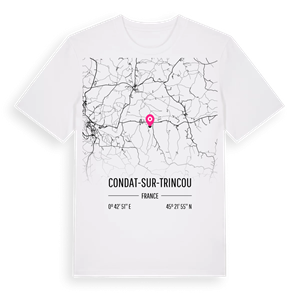 Condat-sur-Trincou karta t-shirt – ekologisk bomull t-shirt från Pinshirt