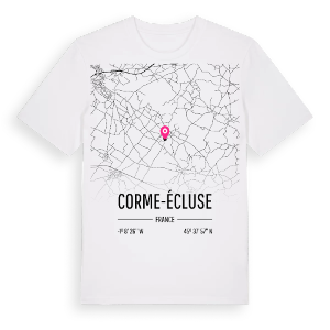Corme-Écluse karta t-shirt – ekologisk bomull t-shirt från Pinshirt