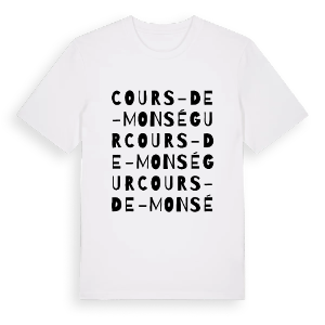 Cours-de-Monségur ordlek t-shirt – ekologisk bomull t-shirt från Pinshirt