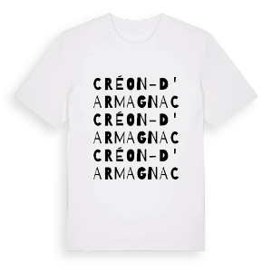 Créon-d'Armagnac ordlek t-shirt – ekologisk bomull t-shirt från Pinshirt