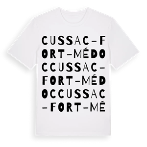 Cussac-Fort-Médoc ordlek t-shirt – ekologisk bomull t-shirt från Pinshirt