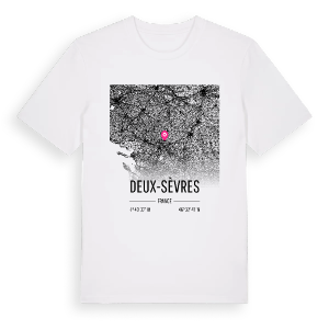Deux-Sèvres karta t-shirt – ekologisk bomull t-shirt från Pinshirt