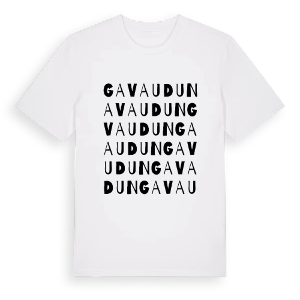Gavaudun ordlek t-shirt – ekologisk bomull t-shirt från Pinshirt