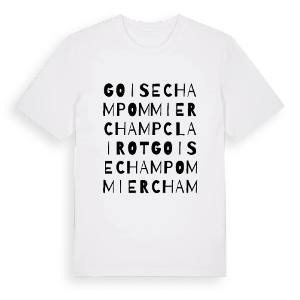 Goise Champommier Champclairot ordlek t-shirt – ekologisk bomull t-shirt från Pinshirt