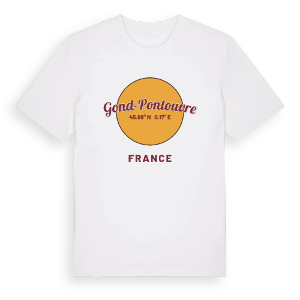 Gond-Pontouvre cirkel t-shirt – ekologisk bomull t-shirt från Pinshirt