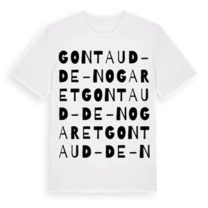 Gontaud-de-Nogaret ordlek t-shirt – ekologisk bomull t-shirt från Pinshirt