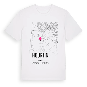 Hourtin karta t-shirt – ekologisk bomull t-shirt från Pinshirt