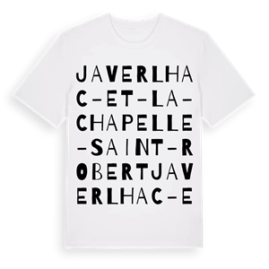 Javerlhac-et-la-Chapelle-Saint-Robert ordlek t-shirt – ekologisk bomull t-shirt från Pinshirt