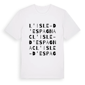 L'Isle-d'Espagnac ordlek t-shirt – ekologisk bomull t-shirt från Pinshirt