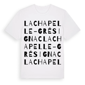 La Chapelle-Grésignac ordlek t-shirt – ekologisk bomull t-shirt från Pinshirt
