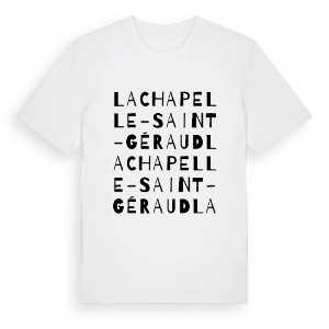 La Chapelle-Saint-Géraud ordlek t-shirt – ekologisk bomull t-shirt från Pinshirt