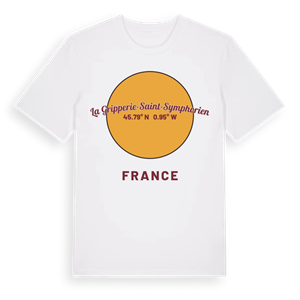 La Gripperie-Saint-Symphorien cirkel t-shirt – ekologisk bomull t-shirt från Pinshirt