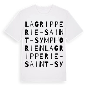 La Gripperie-Saint-Symphorien ordlek t-shirt – ekologisk bomull t-shirt från Pinshirt