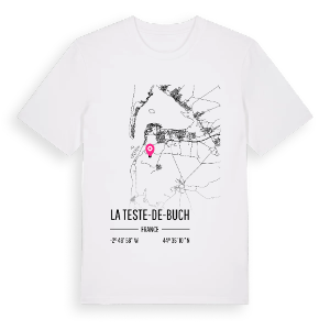 La Teste-de-Buch karta t-shirt – ekologisk bomull t-shirt från Pinshirt