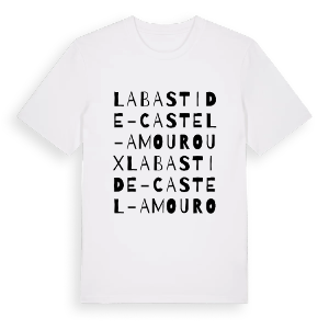 Labastide-Castel-Amouroux ordlek t-shirt – ekologisk bomull t-shirt från Pinshirt