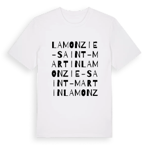 Lamonzie-Saint-Martin ordlek t-shirt – ekologisk bomull t-shirt från Pinshirt