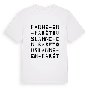 Lanne-en-Barétous ordlek t-shirt – ekologisk bomull t-shirt från Pinshirt