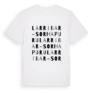 Larribar-Sorhapuru ordlek t-shirt – ekologisk bomull t-shirt från Pinshirt
