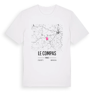 Le Compas karta t-shirt – ekologisk bomull t-shirt från Pinshirt